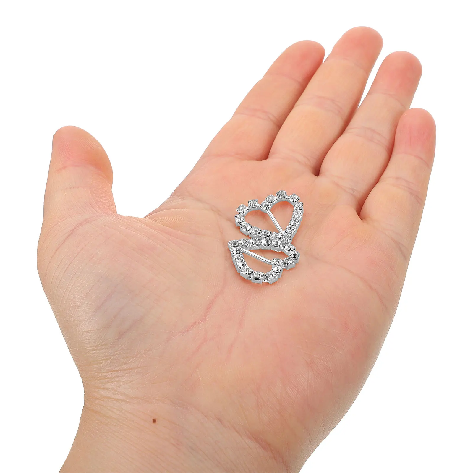 

10Pcs Silver Rhinestone Ribbon Buckle Sliders Fancy Glittery for Wedding Hair Bows Scrapbooks Gift Box 18mm Ribbon Buckle