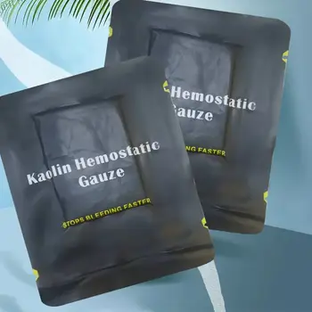 Garza emostatica al caolino, per traumi di emergenza, piegata a Z, solubile, per la sicurezza all'aperto, kit di pronto soccorso, medicazione per ferite, benda, laccio emostatico 10 best sales garza emostatica - №3