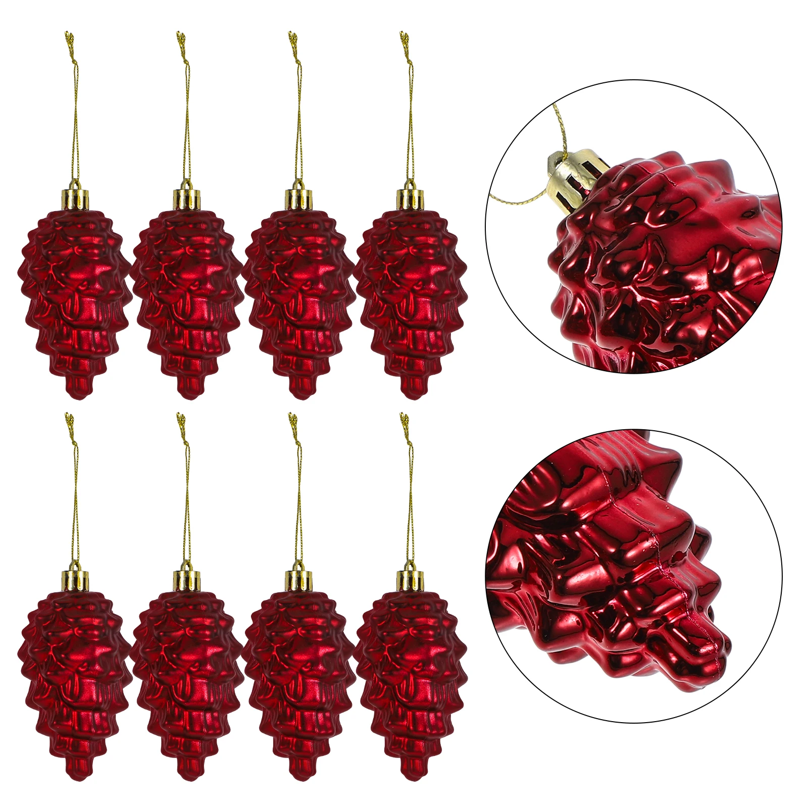 

8 Pcs Christmas Ball Pine Cone Pendant Craft Mini Cones Decorations Holiday Ornaments