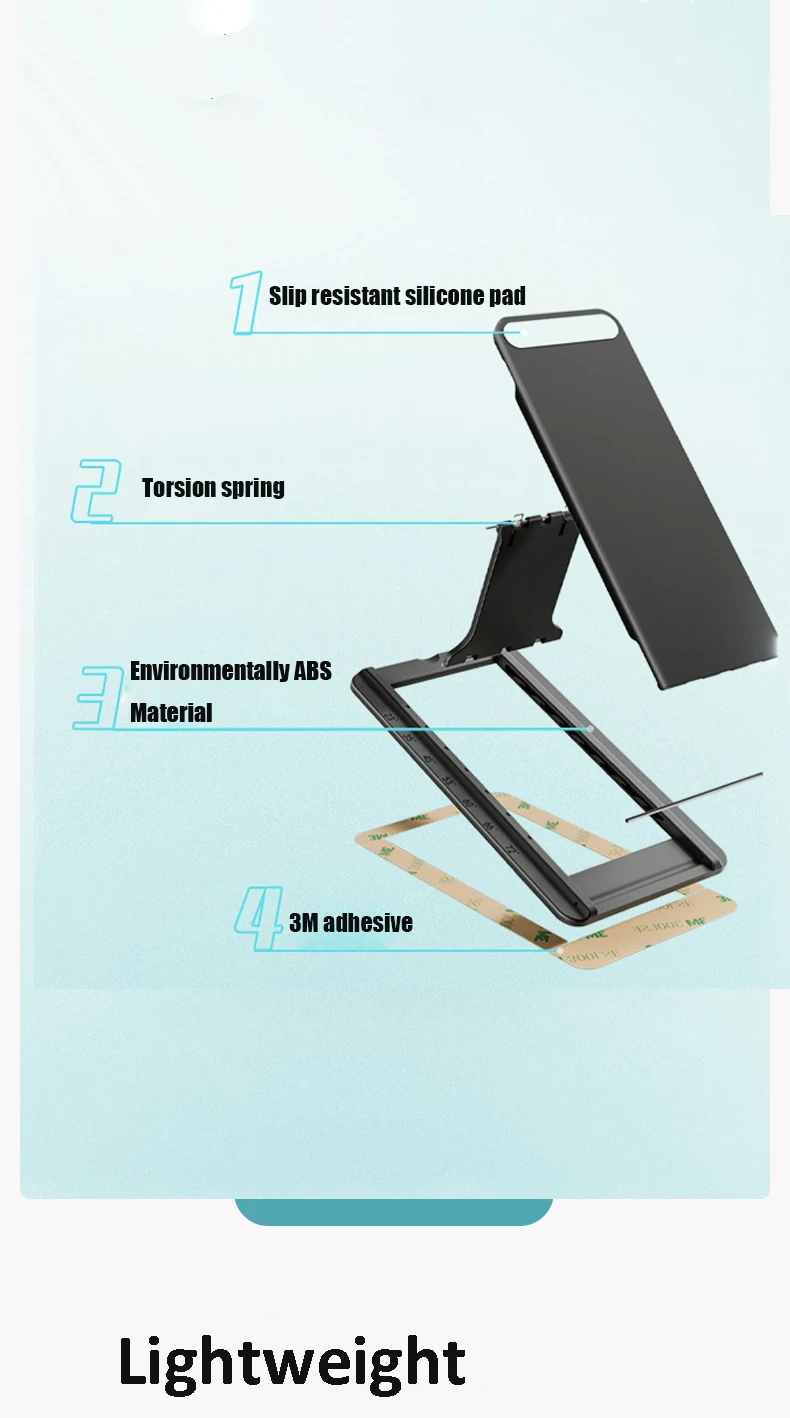 Tragbarer Tablet-Ständer, faltbar, Aufbewahrung, tragbar, klebrig, kreativ, Tablet-Halterung für Ipad, Desktop, E-Reader-Halterung, Tablet-Halter – Detail 6
