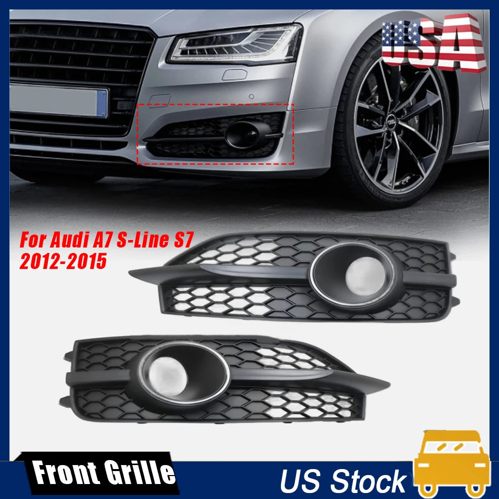 

1 пара противотуманных фар, решетка, передний бампер, противотуманная фара, рамка для Audi A7 S-Line S7 2012-2015 4G8807681C9B9 4G8807682C9B9