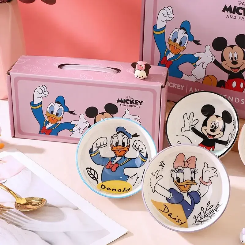 

MINISO Kawaii Anime Creative Ceramic Rice Bowl Good Looking Cute Cartoon Mickey Plate Tableware Home Lovely Gifts for Girls