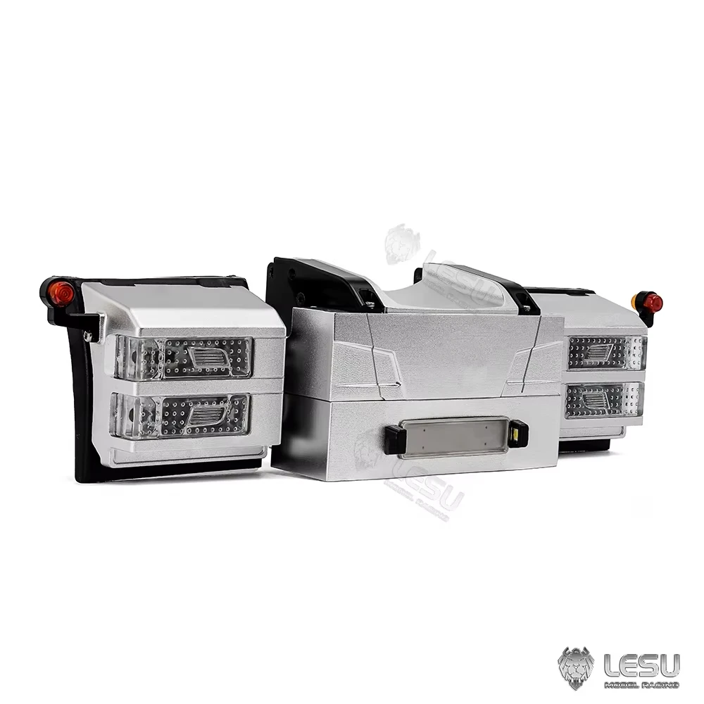 RC Truck 1/14 Tail Beam Tail Wing Taillight Set LESU S-1322 For Tamiya 1/14 Rc Tractor Truck 770S R620 R470 Parts Accessories