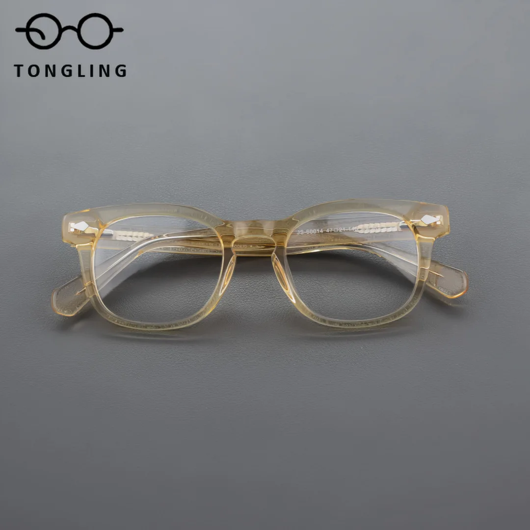 

High Quality Handmade Casual Style Men Glasses Premium Vintage Round Acetate Fashion Eyewear Women Daily Commuter Optical Frame