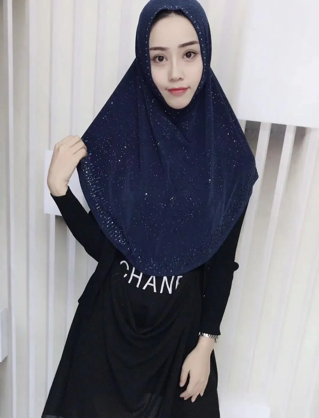 Rhinestone Hijab Cap Muslim One Piece Amira For Women Headscarf Hat Islam Shawl Head Wrap Prayer Hat Worship Service Full Cover