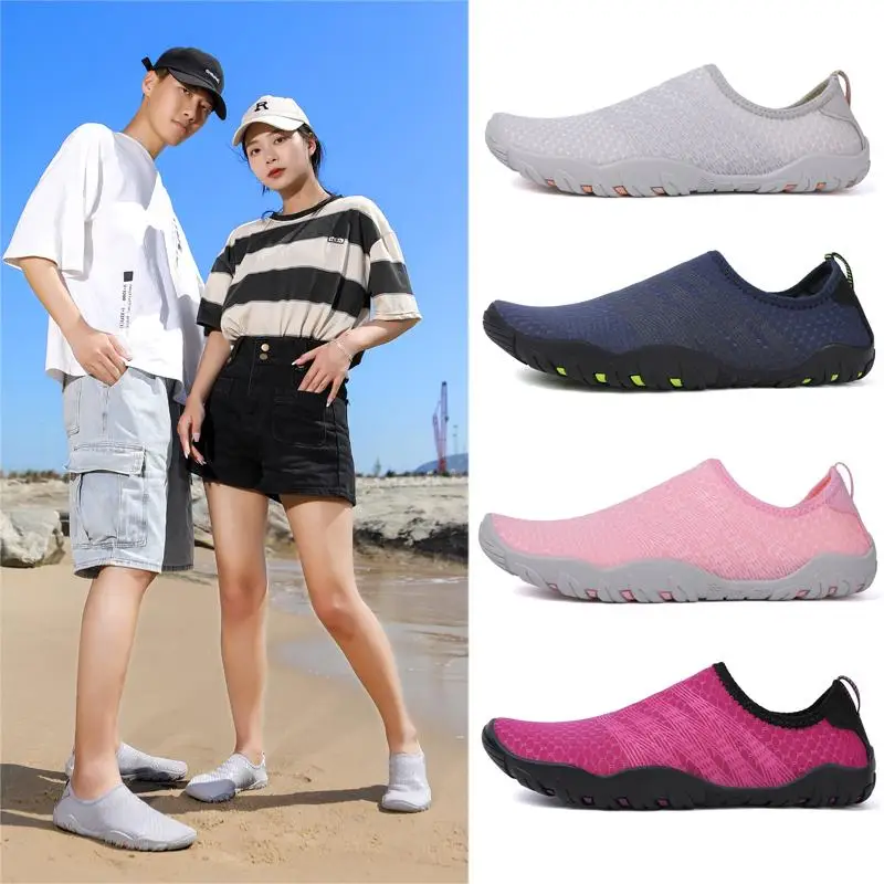 Couple Aqua Shoes Rubber Beach Shoes Non-Slip Swim Shoes Hiking Shoes For Women'S & Men’S