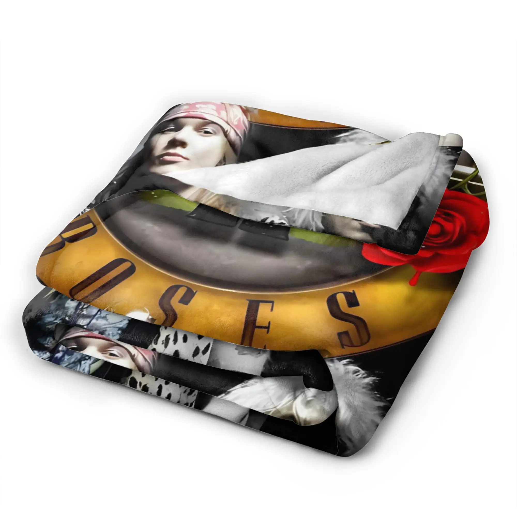 Guns N Roses Band Flannel Blanket  Soft Durable Bedding Throws for Couch Chair Airplane Travel Novelty Bedspread Sofa Bed Cover