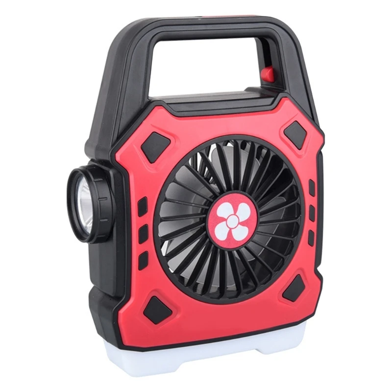 

Camping Fan with LED Light Rechargeable Operated Tent Fan with Light & Handle, Personals Desk Fan for Camping Dropship