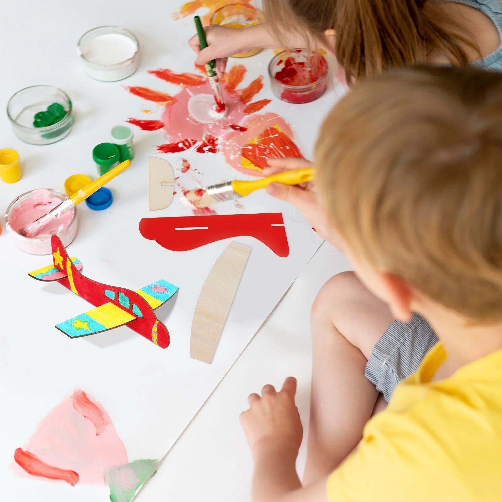 20 Stück leere Holzflugzeuge für Kinder, DIY-Spielzeug, Flugzeug, unbemaltes Flugzeug, Malerei, unvollendete Kinderflugzeuge aus Holz