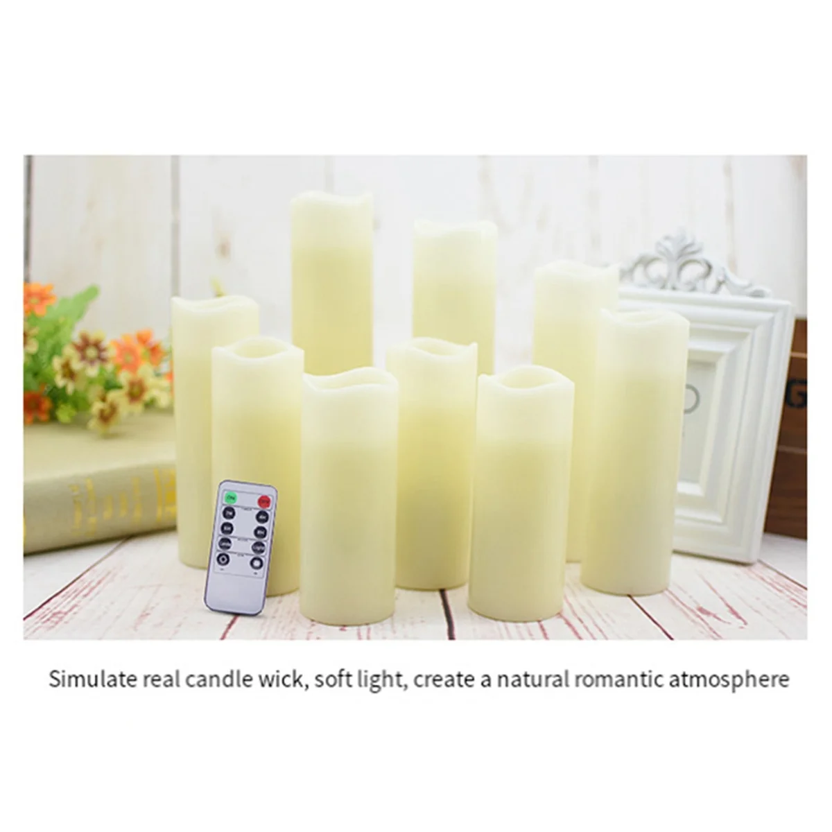 Flameless Candles with Remote, LED Candles with 10-Key Remotes Candles for Waterproof Outdoor Plastic Pack of