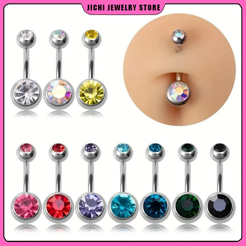 Fake Belly Piercing Clips for Women Fake Belly Ring Dangle Fake Belly Button Piercings CZ Non Piercing Jewelry