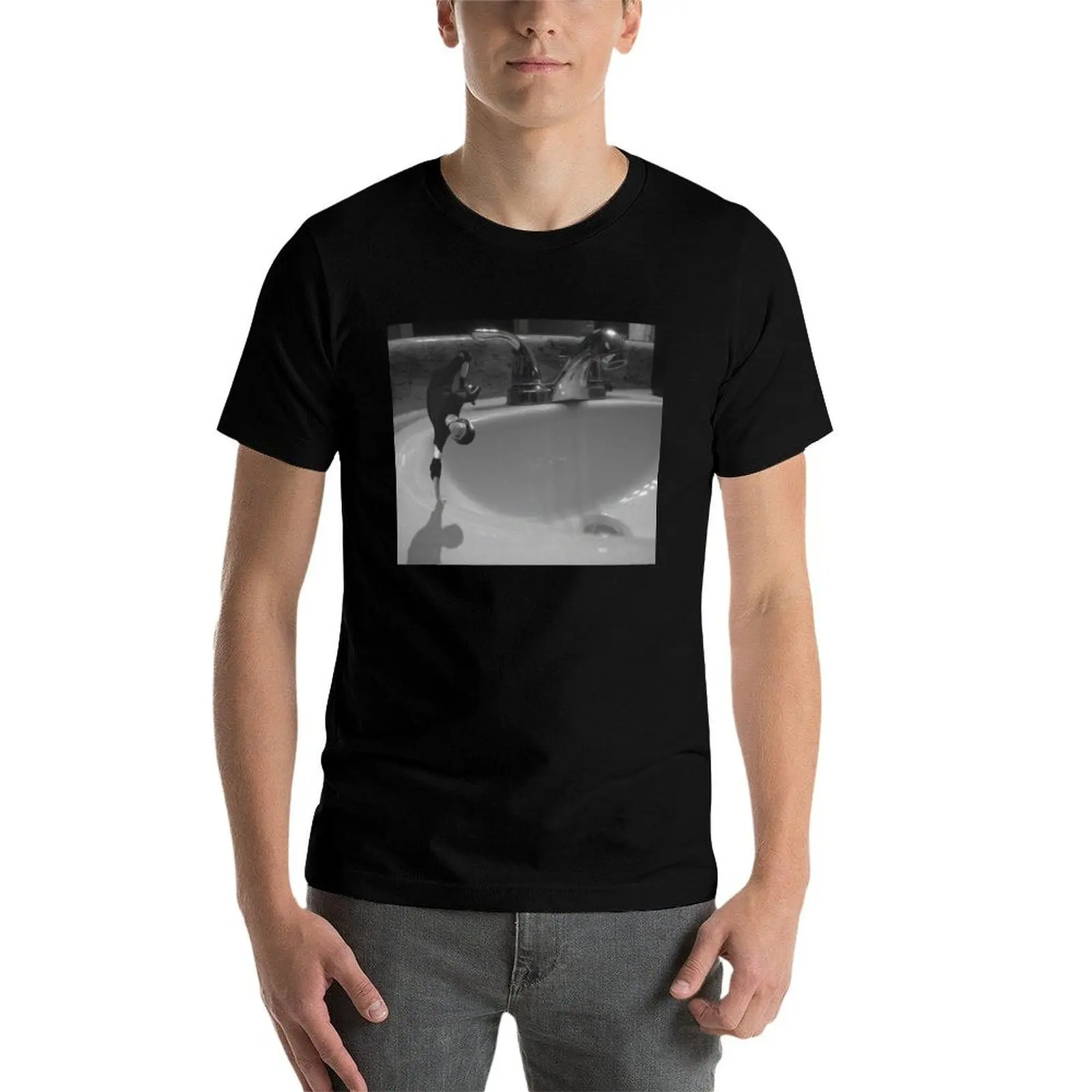 Tony Hawk skateboarding in the sink T-Shirt Utility Casual Work T-Shirt - view 4