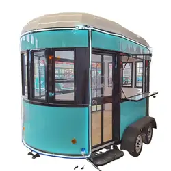 Mobile BBQ Ice Cream Food Truck Dining Car for Europe Vendors Hot Dog Fast Food Van Cart