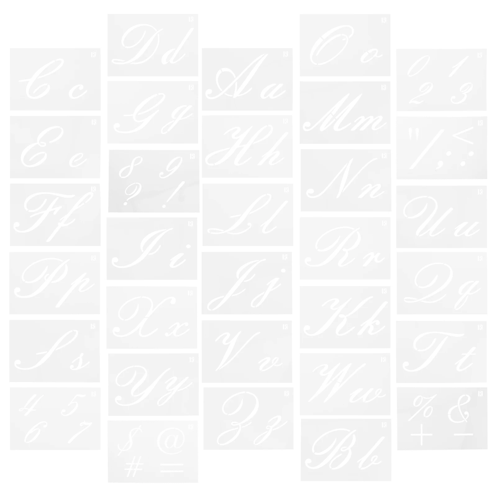 

32 Sheets Painting Template Plastic Stencils DIY Drawing English Letters Symbols Child Supplies Reusable Lightweight