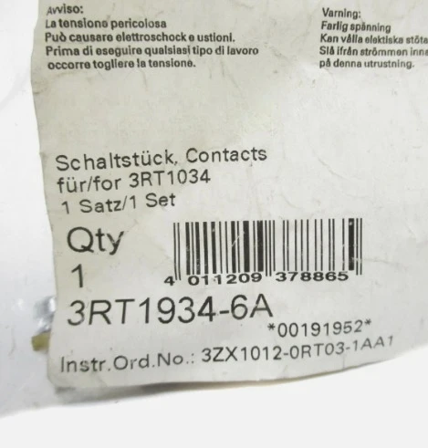 

Brand new Main contact elements&Repair Kits 3RT1934-6A 3RT1034 contactor Fast delivery