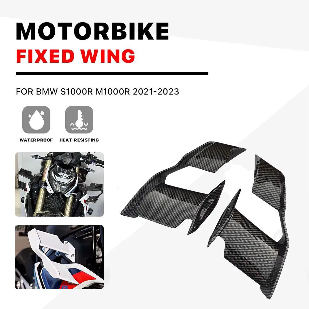 Carbon Paint Fairing Fixed Wings For BMW S1000R M1000R S1000 R M1000 R 2021-2024 Windshield Wing Accessories Spoiler Winglet