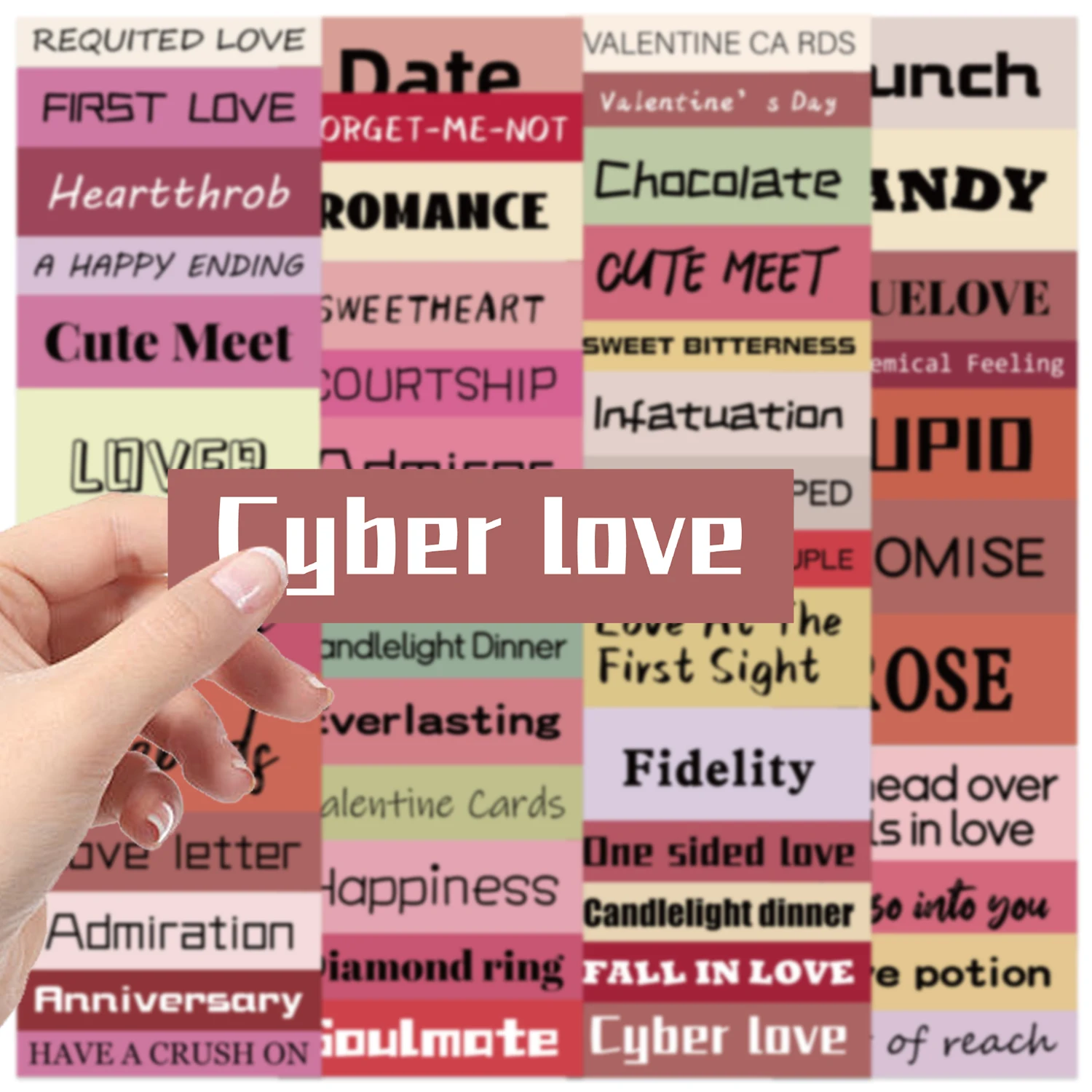 50PCS Valentinstag Phrasen Aufkleber Laptop Skateboard Gitarre Gepäck DIY Fahrrad Wasserdichte Graffiti Aufkleber Aufkleber Klassisches Spielzeug