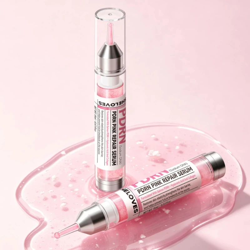 Sérum Facial Réparateur Rose PDRN, Essence à la Nicotinamide et au Collagène en Microcapsules, Hydratant, Réparateur de la Barrière Cutanée, Nourrissant