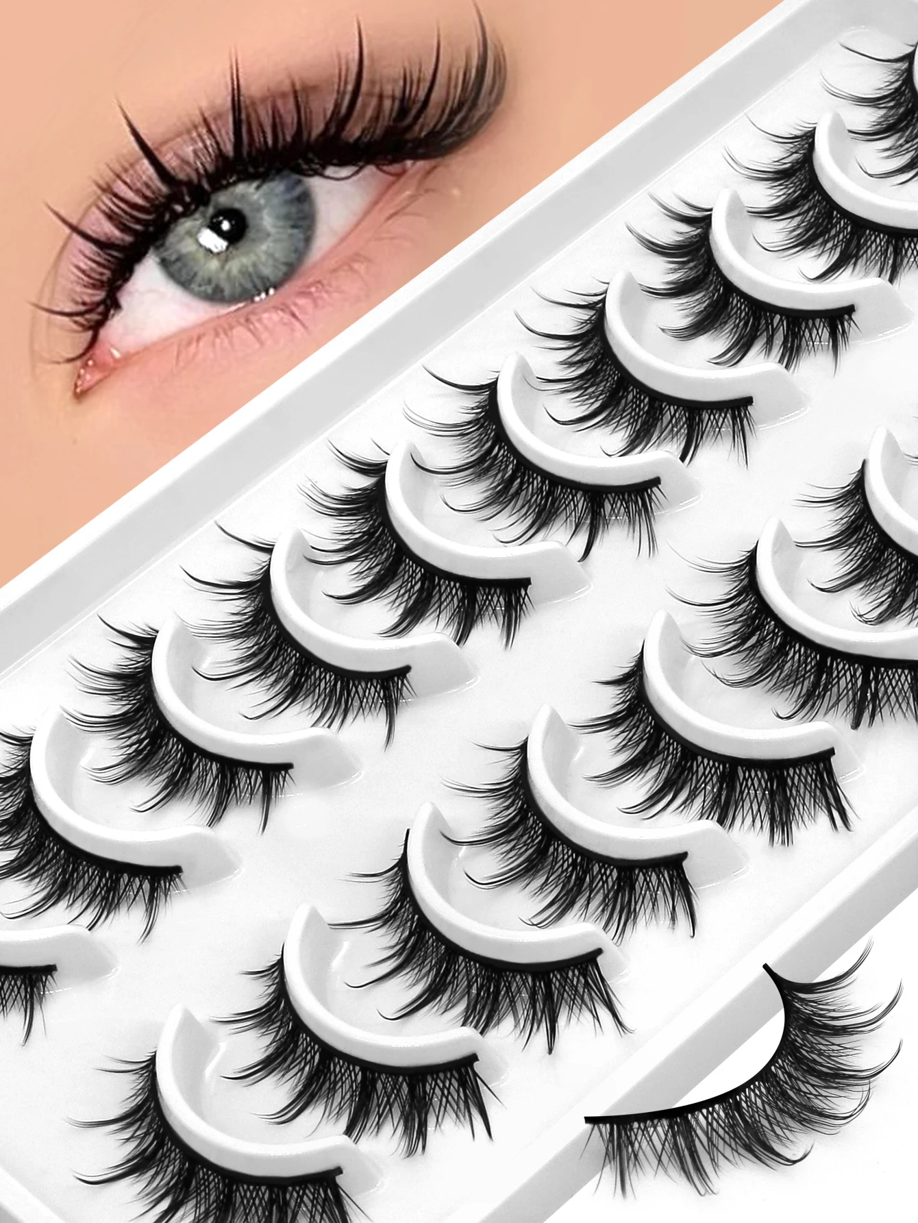 GROINNEYA Full Strip Lashes Popular Natural False Eyelashes Soft High Quality Reusable 100% Handmade Luxury Eye Lashes  Make Up