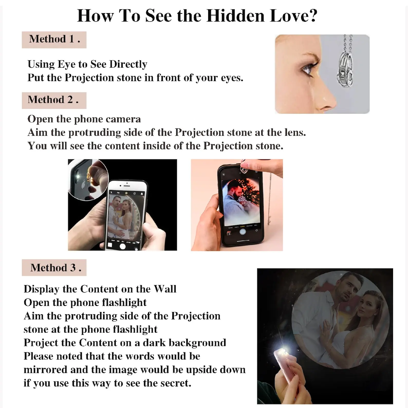 Custom Photo Projection Pendant Heart Moon Sun Flower Shape Jewelry DIY Projection Necklace Bracelet Penadnt