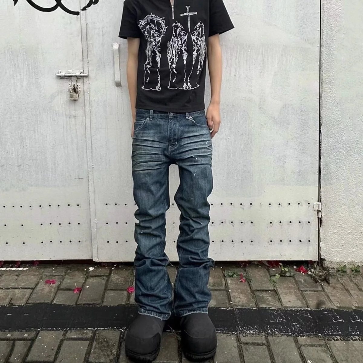 American Style Bootcut Denim Jeans Men's Slim Fit