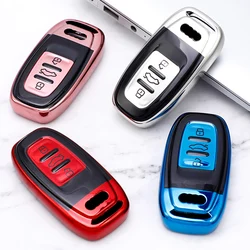 TPU Car Smart Key Case Cover Bag Shell Holder Protector Keychain for Audi A4 S4 B7 B8 A6 A5 A7 A8 Q5 S5 S6 Q3 Q7