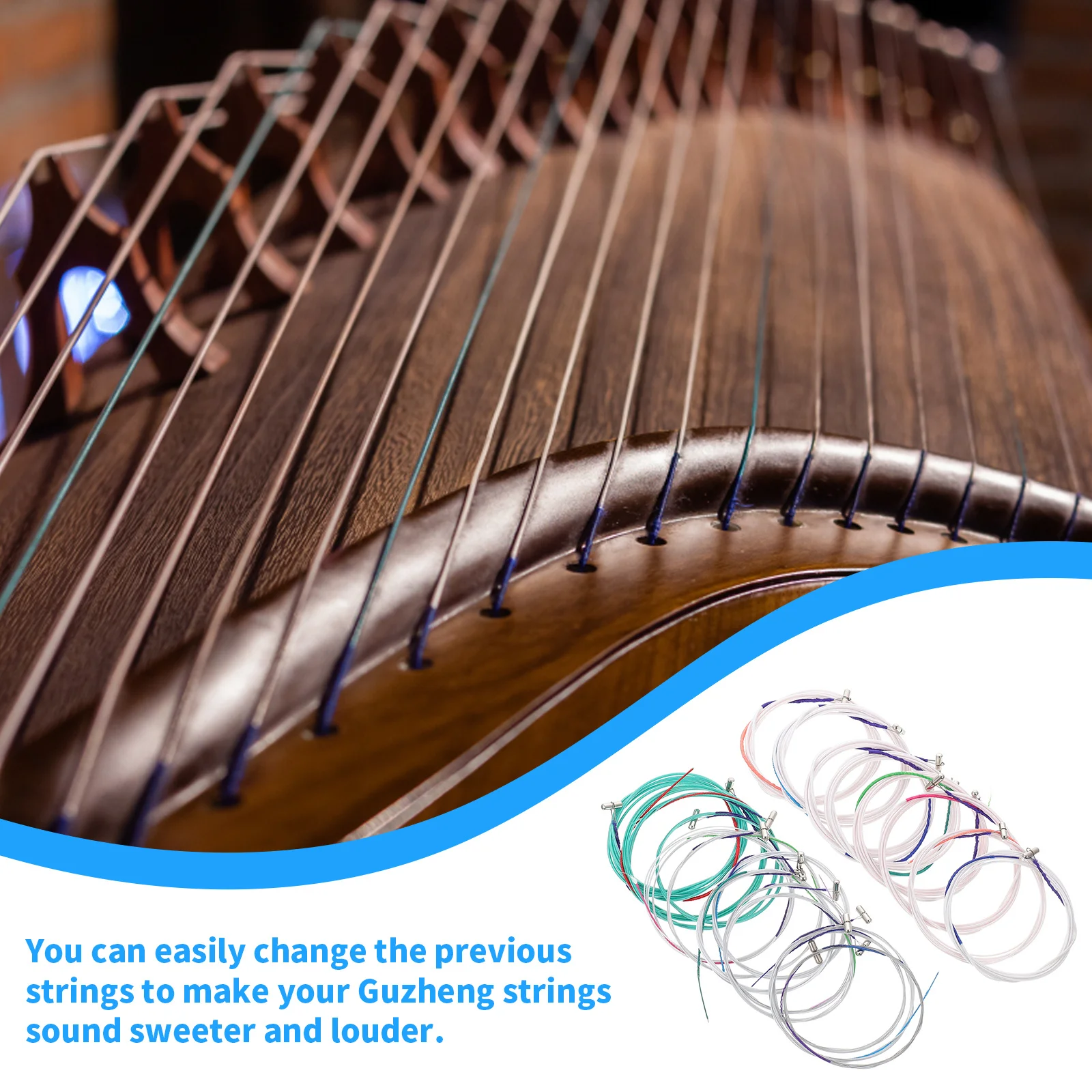 

21Pcs Strong Guzheng String Replacements Robust Practical Tools for Better Sound Performance Guzheng Changing Strings Kit