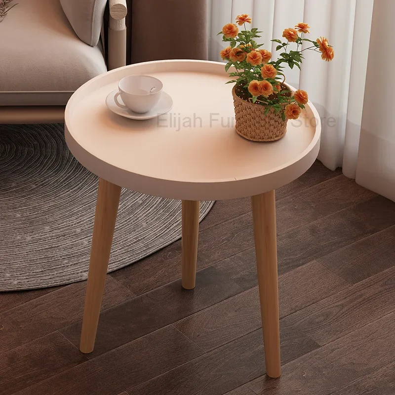 

Nordic Small Round Table Modern Minimalist Living Room Balcony Bedroom Simple Assembled Small Coffee Table Dropshipping MOOJOU