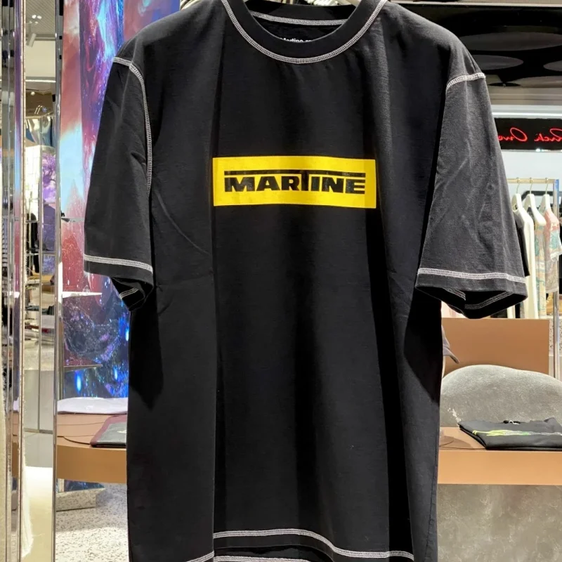 

Round Neck Pullover Black Martine Rose Tshirt Comfortable Loose Plain Printed Short Sleeved T-shirt High Street Cotton Tee