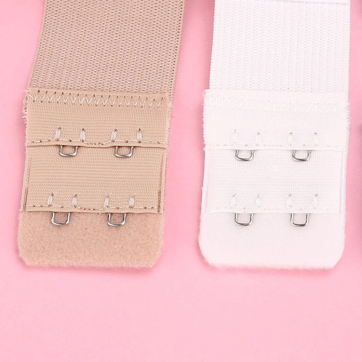 

3Pcs Bra Extenders 2 Hook 2 Row Elastic Cotton Stainless Steel Black White Nude Adjustable Bra Strap Extension for