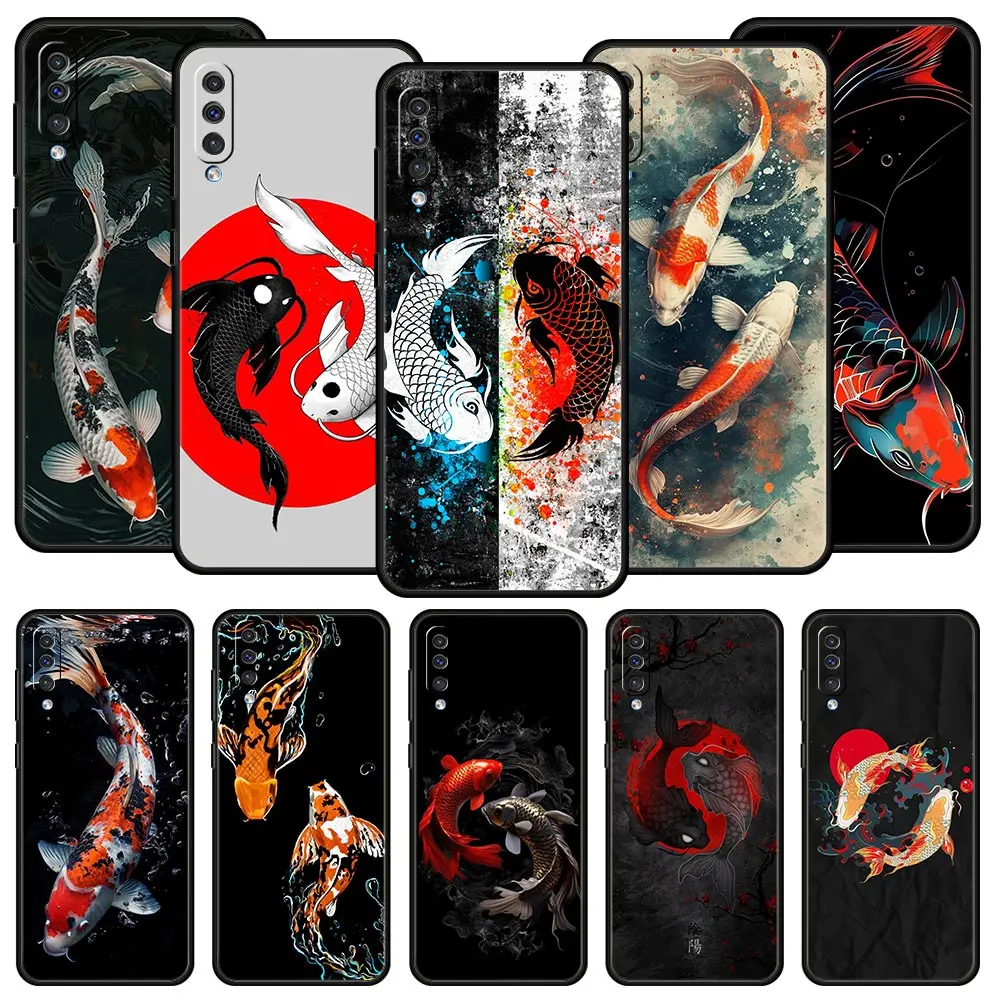 

Koi Carp Phone Case For Samsung A54 A52 A24 A14 A50 A70 A10 A30 A40 A20S A20E A06 A02S A12 A22 A34 A42 A32 5G A04s A16 Cover