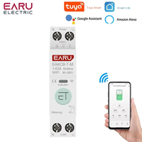 Tuya WiFi Smart Circuit Breaker MCB Timer 1P+N 63A Power Energy kWh Voltage Current Meter Protector Voice Remote Control Switch