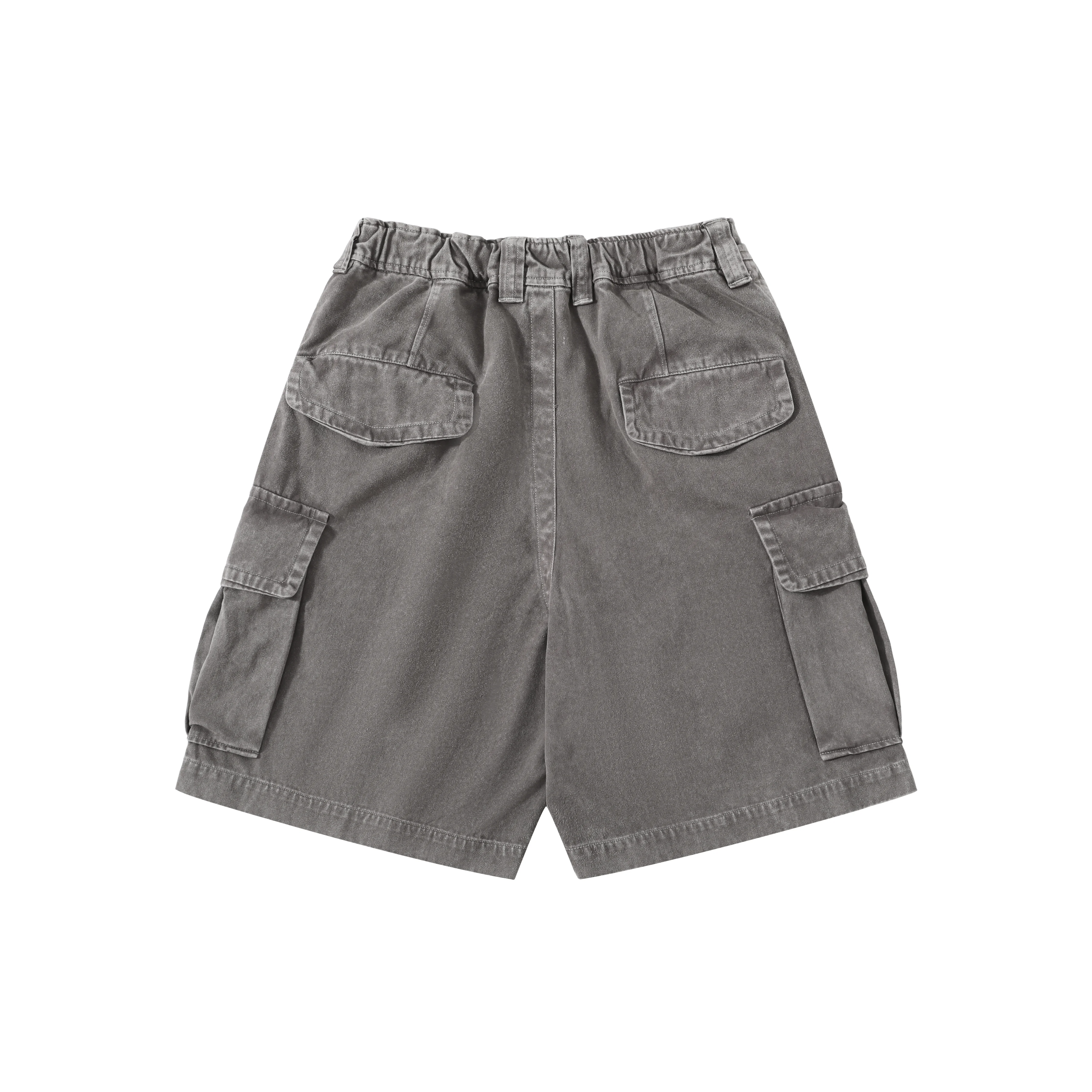 Vintage Washed Patchwork Cargo Shorts European American Street Multi Pocket Loose Workwear Shorts Unisex Men Women