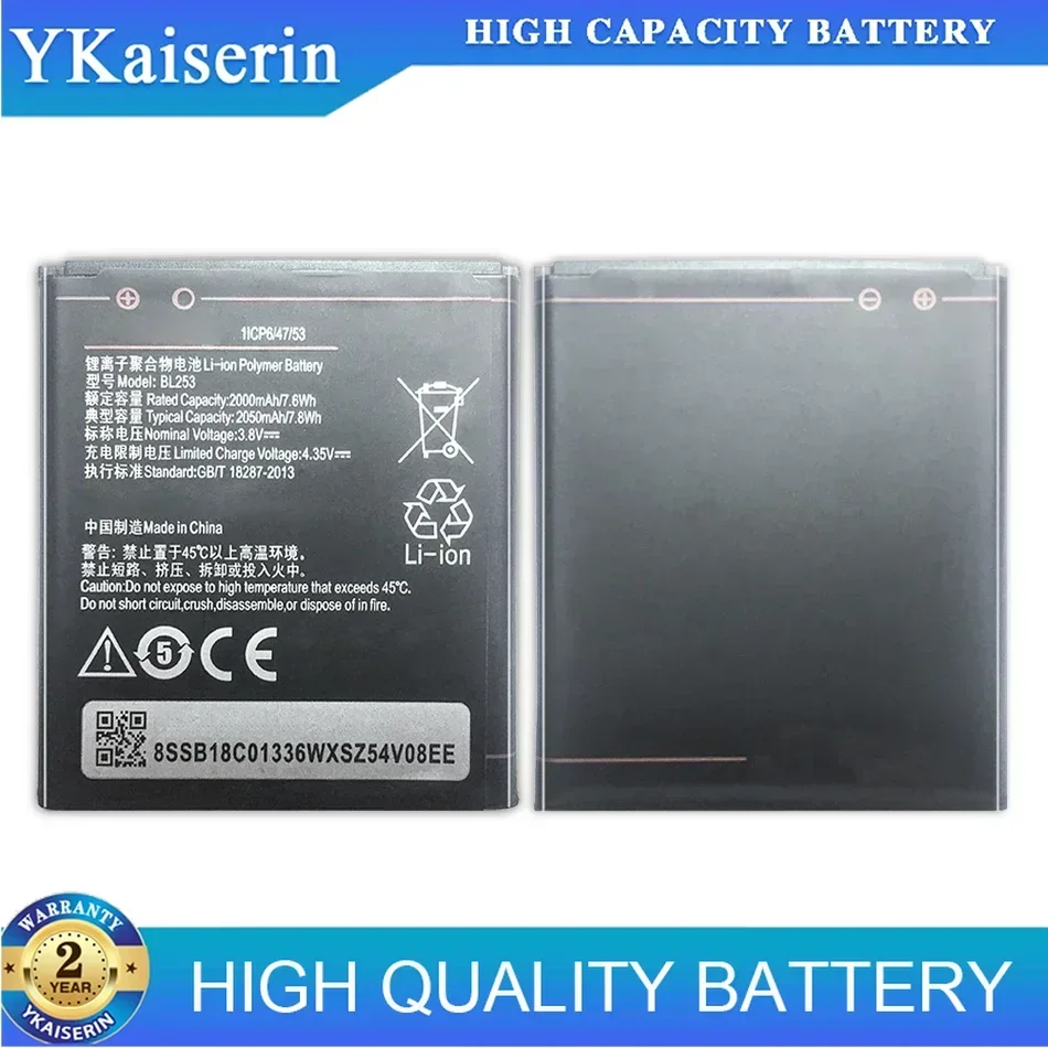 For Lenovo A2010 Bateria A 2010 / BL 253 BL-253 A1000 A1000m A 1000 2050mAh  Battery BL253 Mobile Phone Battery