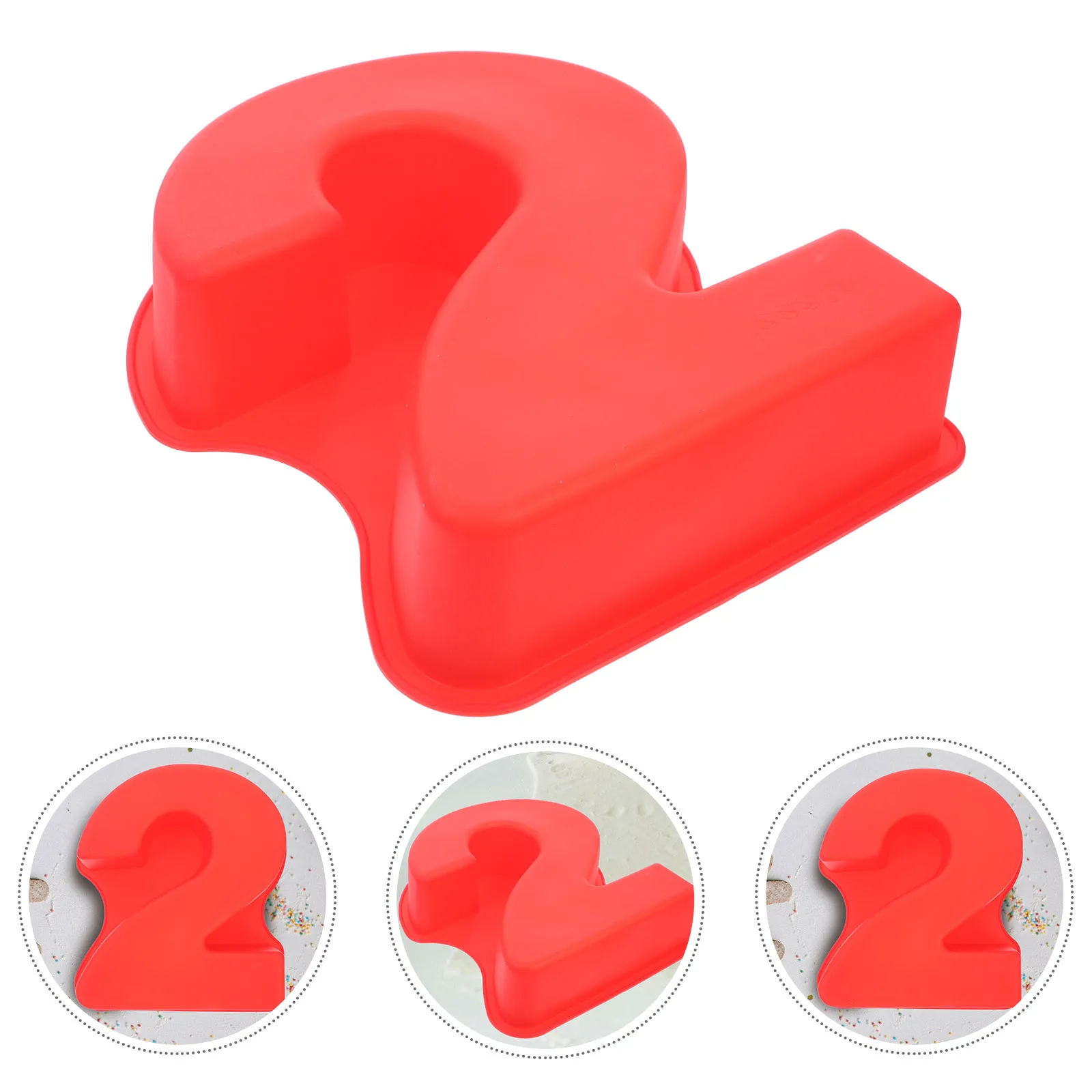 

Cabilock Large 3D Silicone Number 2 Cake Mold Red Baking Pan for Birthday Party Celebration Desserts and Special Occasions