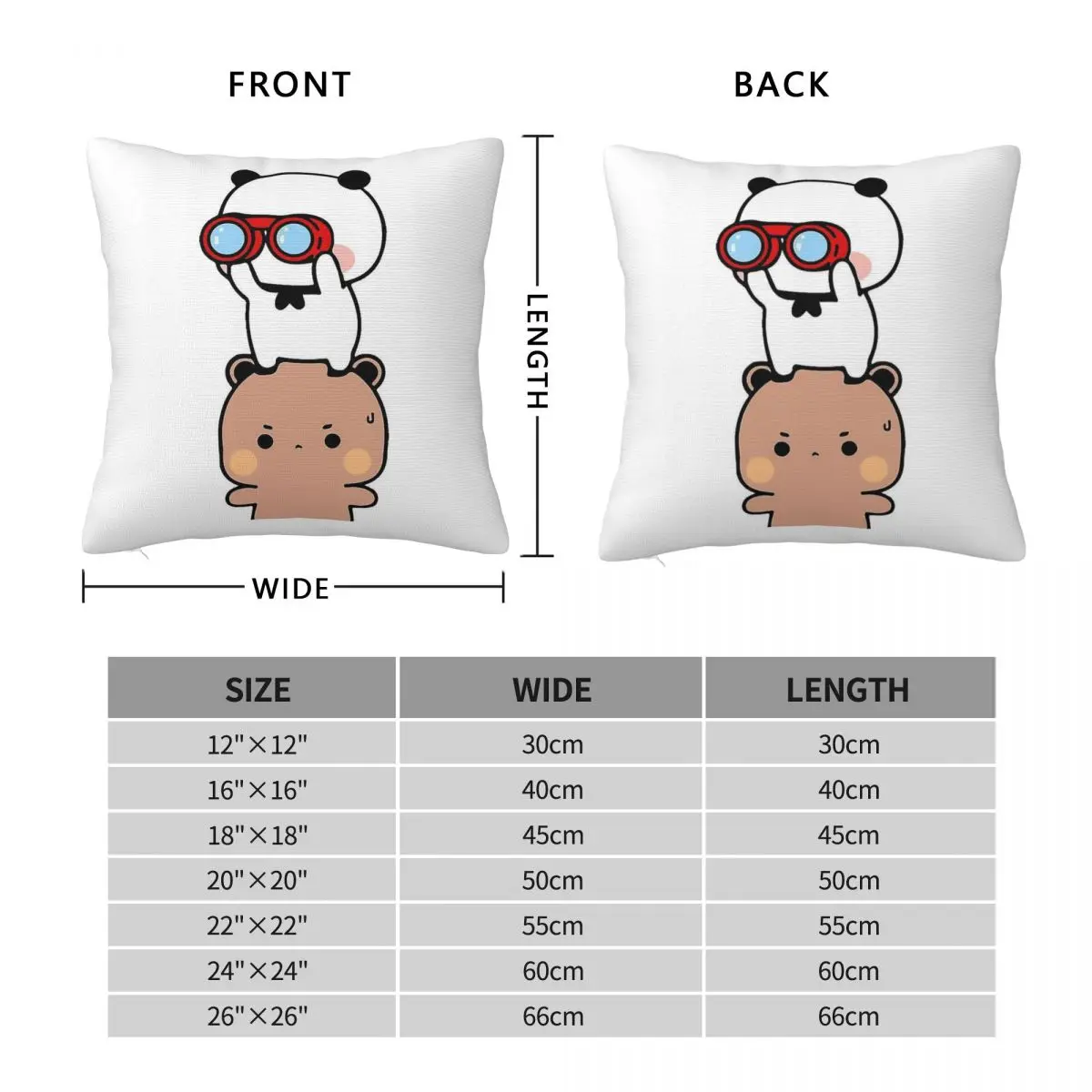 Bubu Dudu Binoculars Searching Square Pillowcase Polyester Linen Velvet Pattern Decor Throw Pillow Sofa Seater Cushion Cover