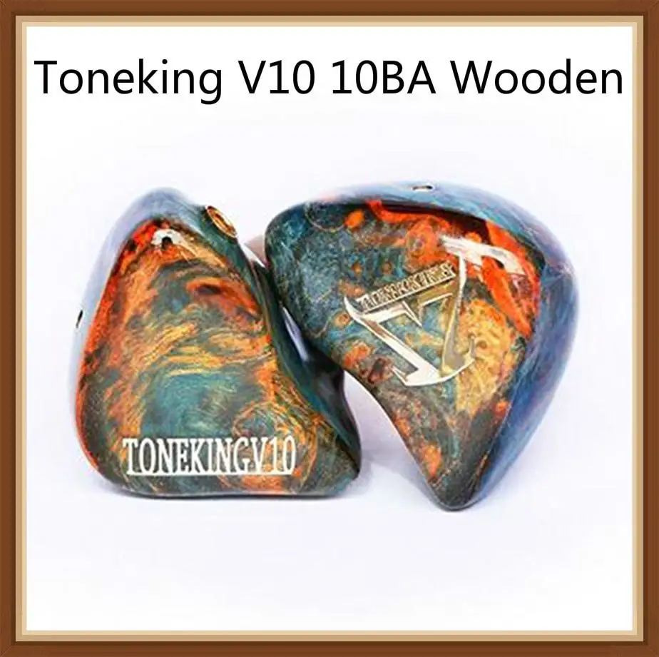 

TONEKING V10 10 Balanced Armature 10BA Wooden Hifi Music Monitor Studio Customized Hand Made MMCX Earphone Earbuds