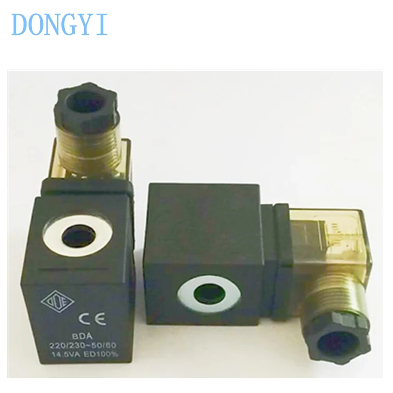 BDA Solenoid Valve Coil AC220V 8W 14.5VA Upper Hole 10mm Lower Hole 13mm Height 39mm