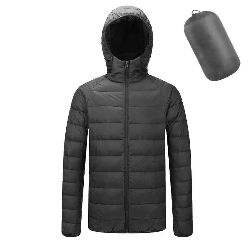 Parka à capuche courte légère pour homme, manteau rembourré en coton, veste chaude, coupe-vent, vêtements imperméables, automne, hiver