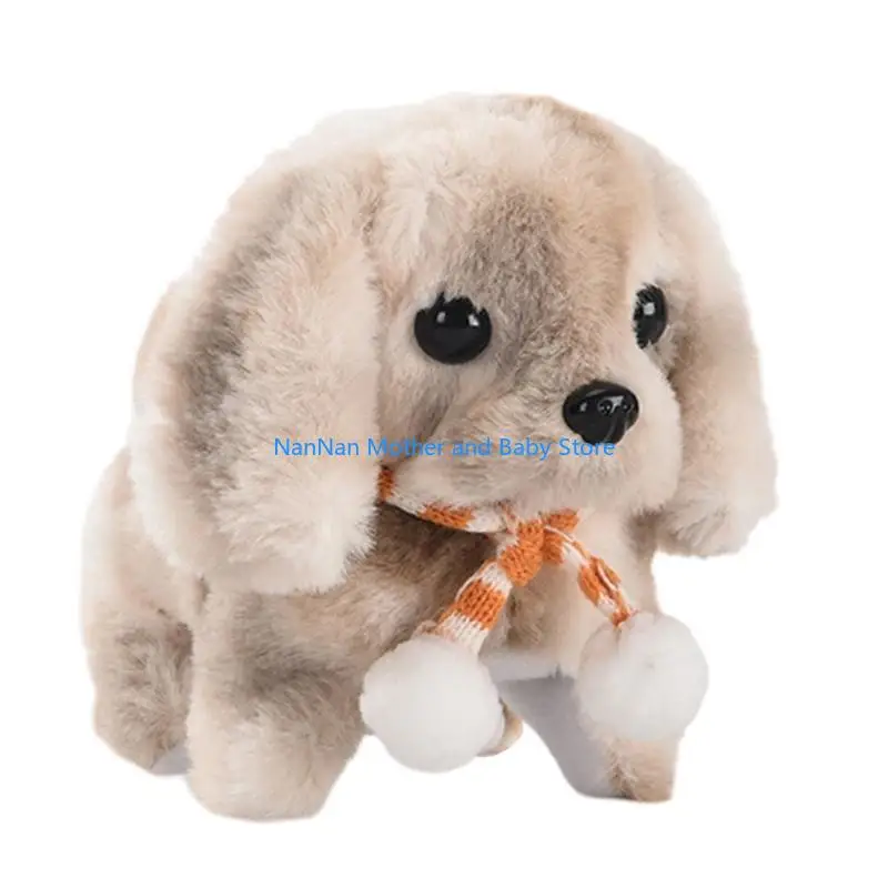 Schamowane zwierzę szczekające pies pieszo urocze elektryczne pluszowe zabawki świetne prezenty dla maluchów chłopców dzieci