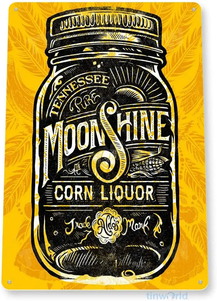 Tin Sign Tennessee Moonshine Liquor Whisky Bar Distiller Metal Sign Decor A175