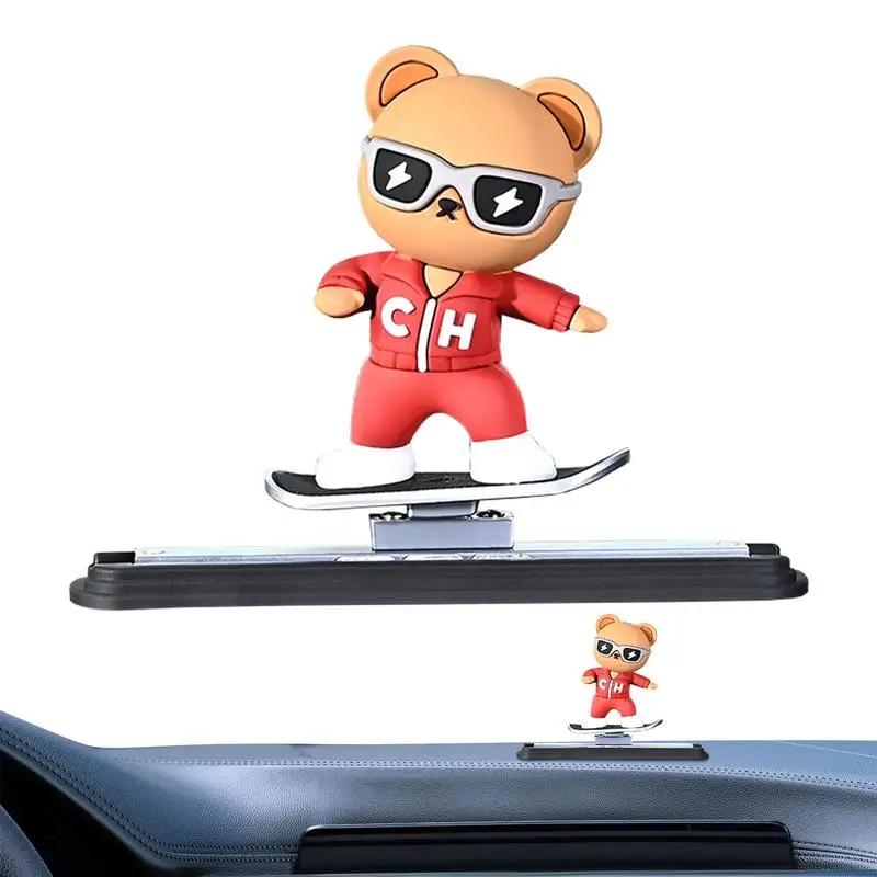 Dashboard Skateboarding Figurine Small Cartoon Skateboarding Figure For Car Dashboard Automotive Trim Adhesive For Road Trip Fun