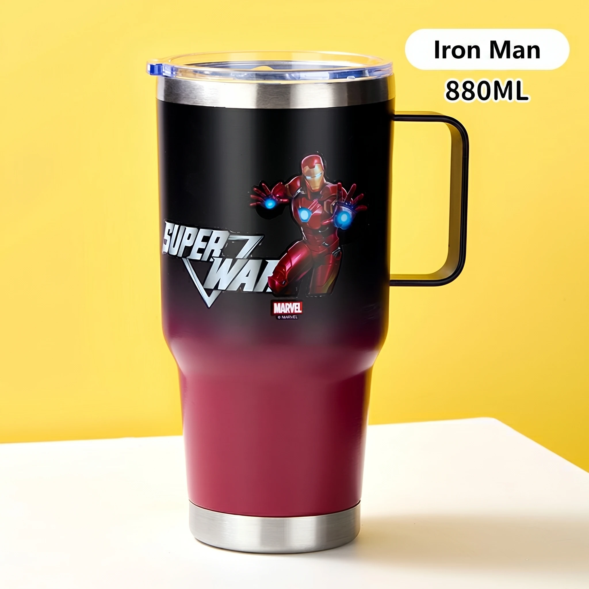 Disney Quick‑Open Jumbo Insulated Cup, Large‑Capacity Car‑Use Cold‑Keep Water Bottle, Stainless Steel Liner Tumbler for Boys