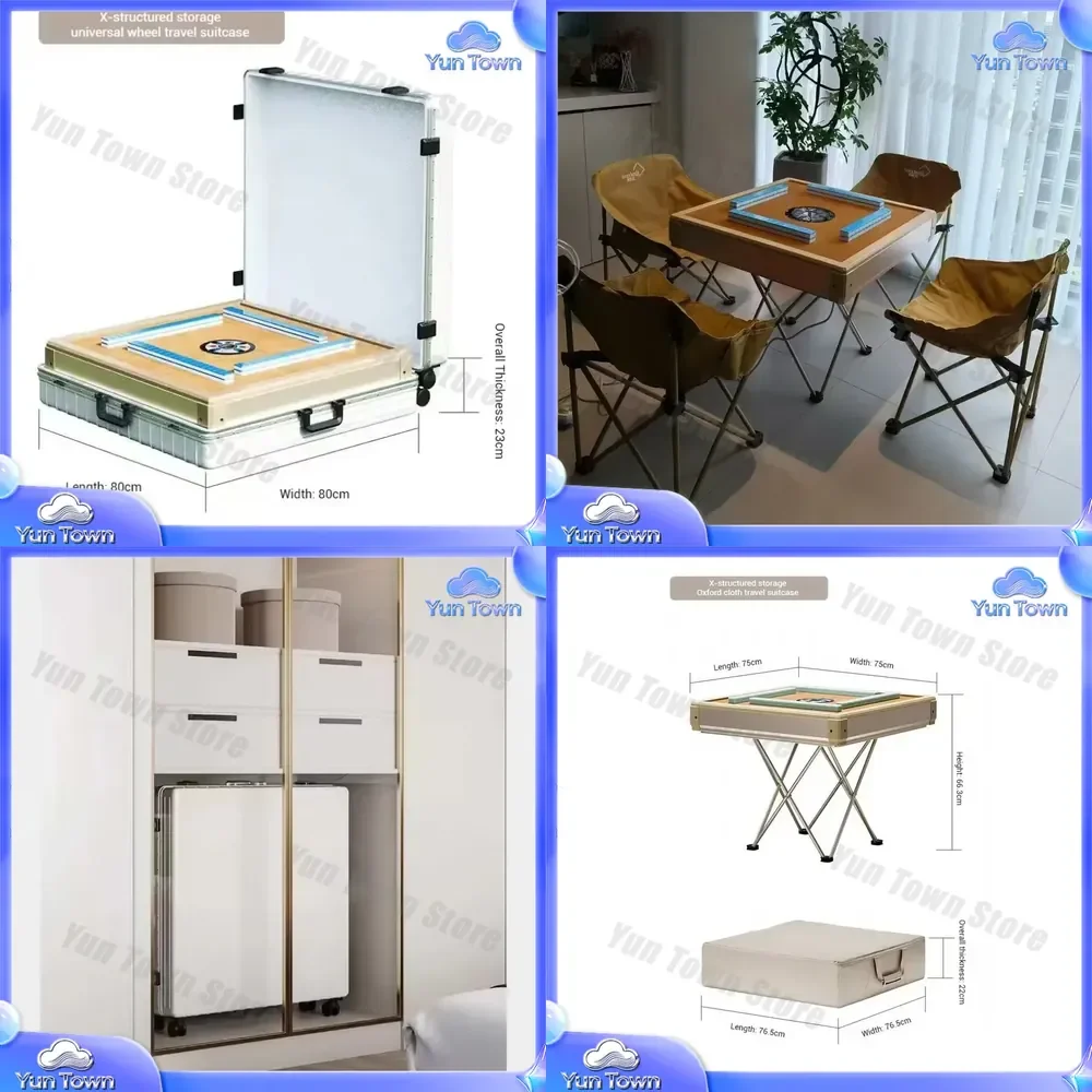 Wholesale Fully Automatic Modern Foldable Mahjong Table for Indoor Outdoor Use Portable Plastic Top Stainless Steel Legs for