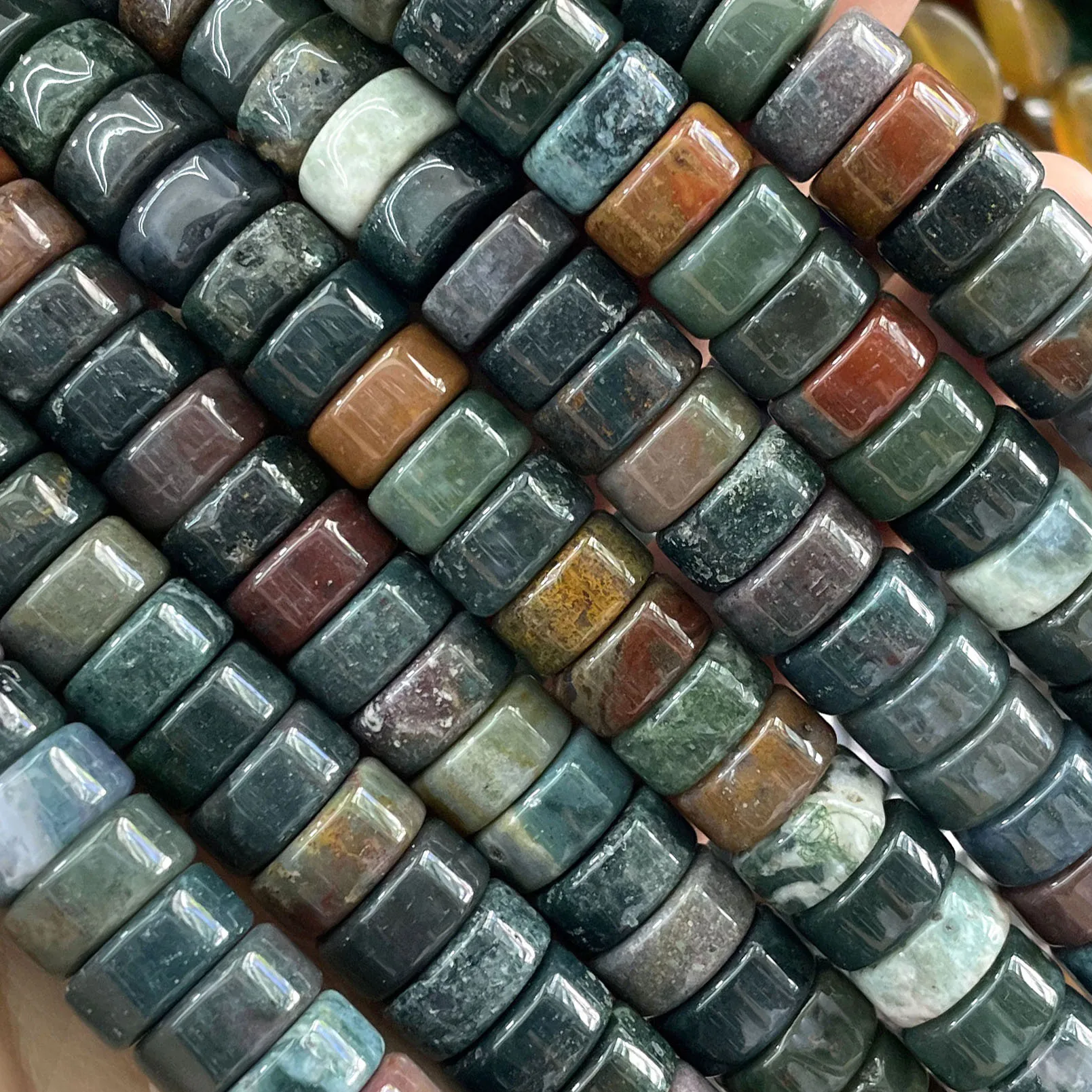 Naturstein-Rondelle-Agat-Quarz-Jade-Flachrunde-Abstandsperlen für Schmuckherstellung, DIY-Armband-Halsketten-Zubehör 6X12MM – Detail 20