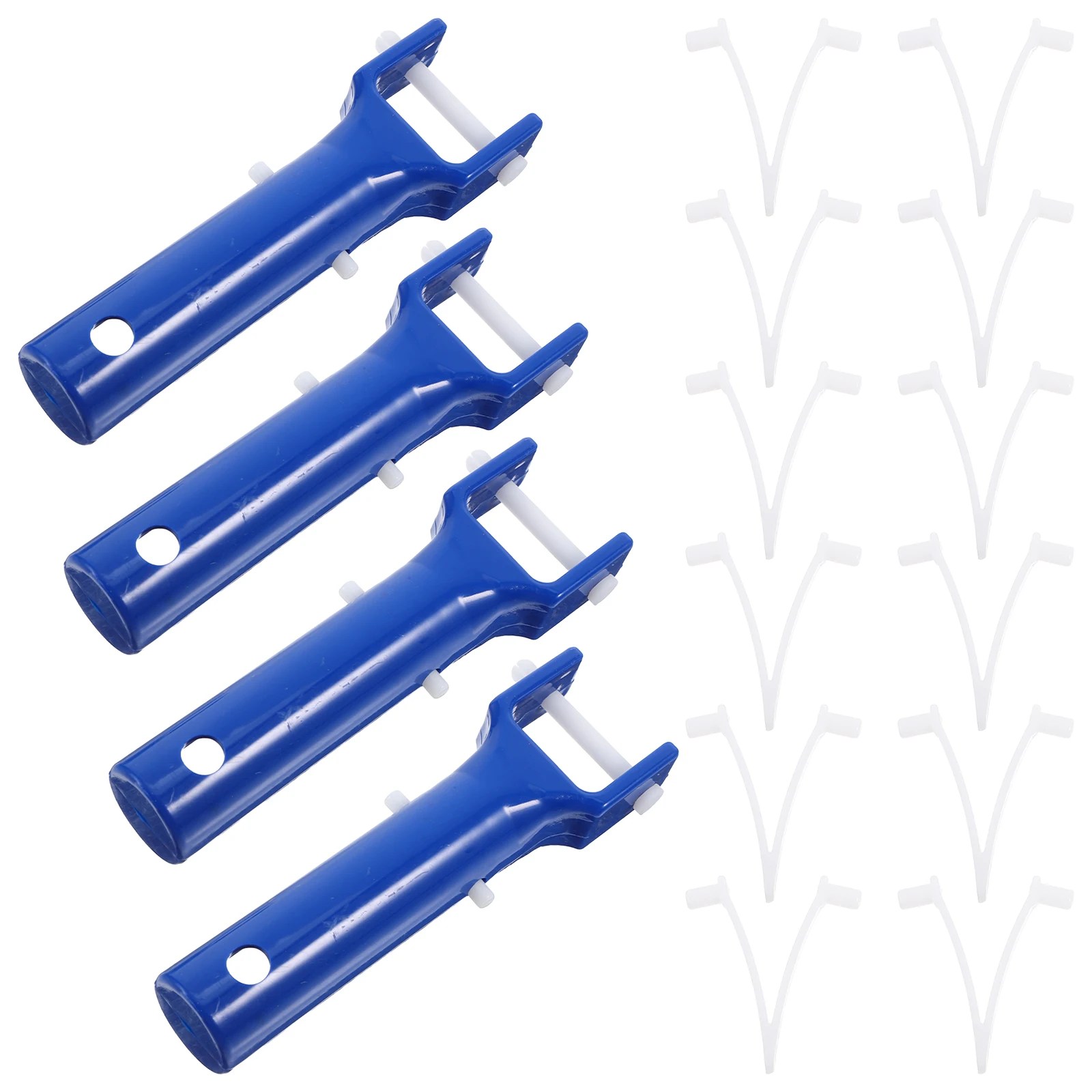 

4pcs Blue Swimming Pool V Shape Clips Durable ABS Universal Brush Handle Accessories Pool Maintenance Parts Clean Tools
