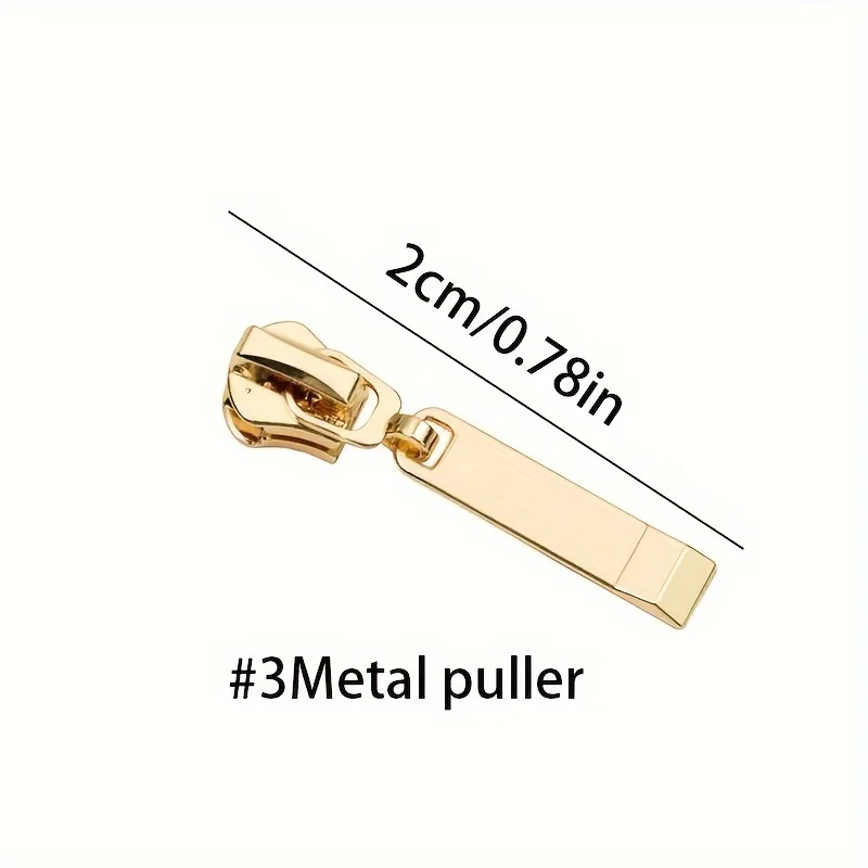 5pcs Assorted Nylon Metal Resin Zipper Heads, Light Gold Plating, Replaceable Zip Pulls  Wholesale Zipper Sliders For DIY