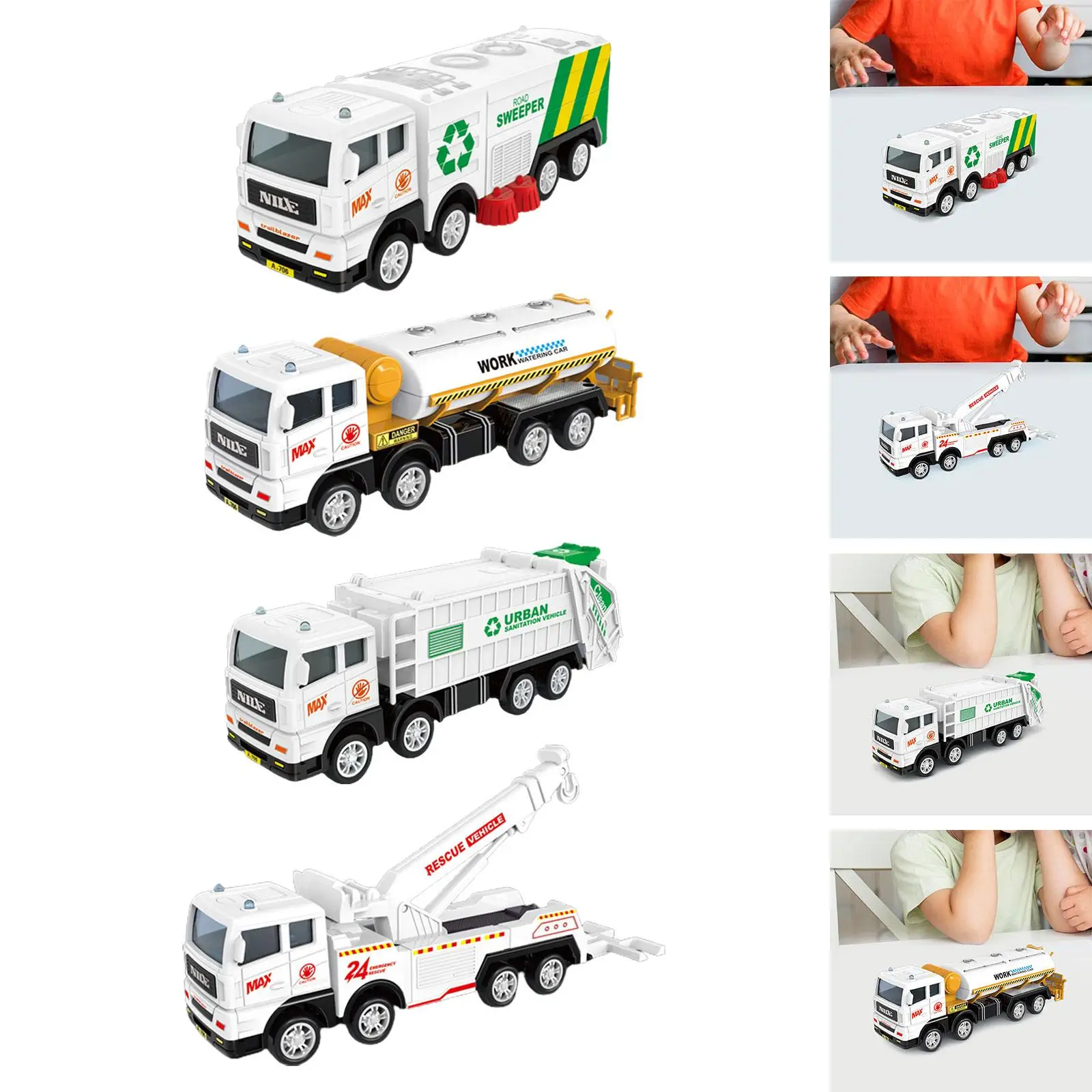 Realistic Garbage Truck Toy Interactive Kids Toy Educational Recycling Truck for Kids Age 3+ Toddlers Children Holiday Gift