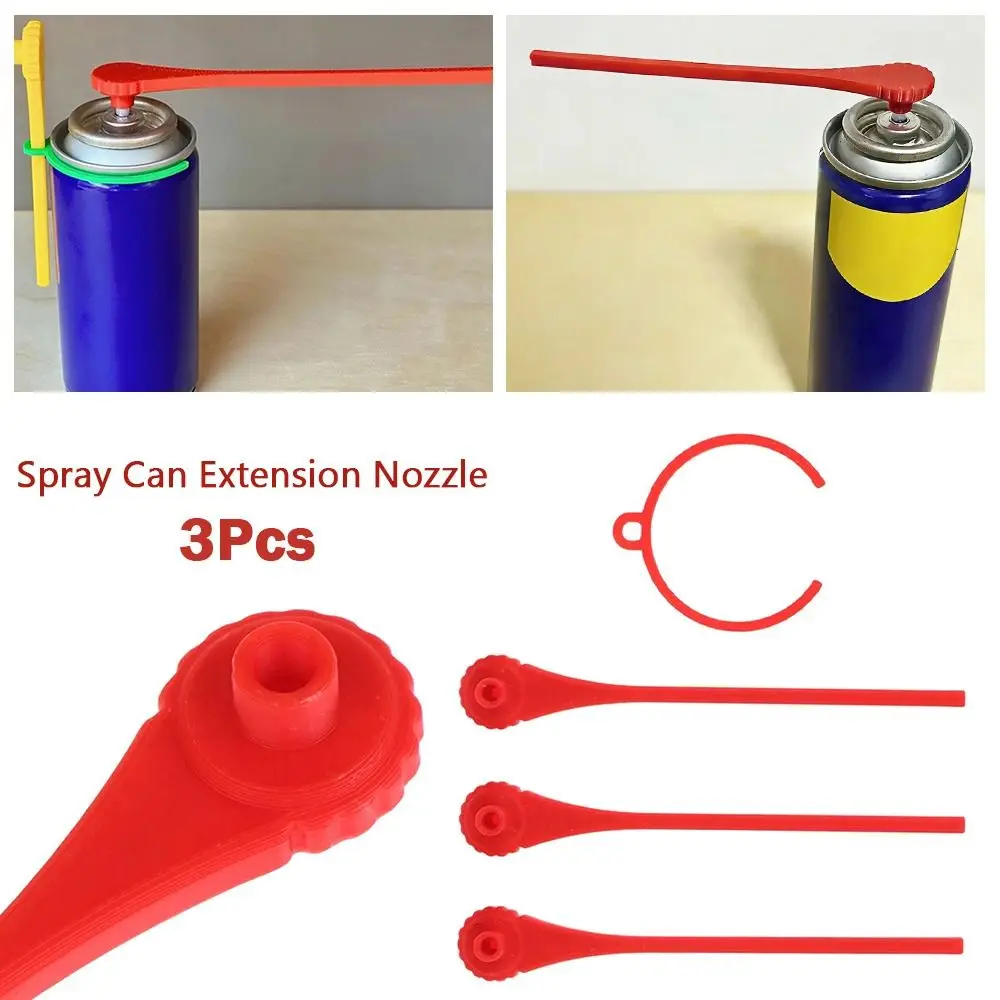 3Pcs/Set Long Extension Design Spray Can Extension Nozzle Leak-proof Structure Accurate Spraying Rotating Spray Nozzle