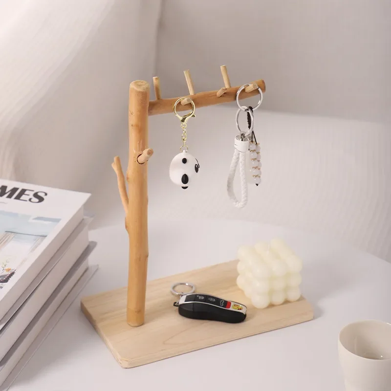 Entry entrance log key storage rack ornament, living room shoe cabinet home decoration desktop shelf tray creative 3